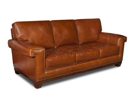 Rustic Top Grain Leather Modern Sofa w/Optional Items