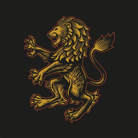 Gold lion emblem 1235216 Vector Art at Vecteezy