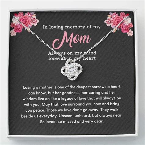 In Loving Memory Of Mom Necklace - Memorial Necklace Gift For Daughter ...