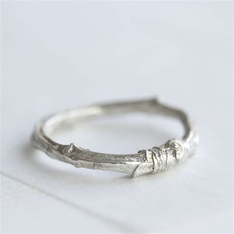 Handmade Silver Twig Ring By Charlotte Bezzant Jewellery