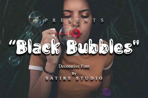 Black Bubbles Decorative Font