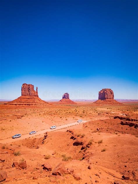 Monument Valley from Visitor Center, Panning of Sandstone Buttes, Arizona Utah Stock Image ...