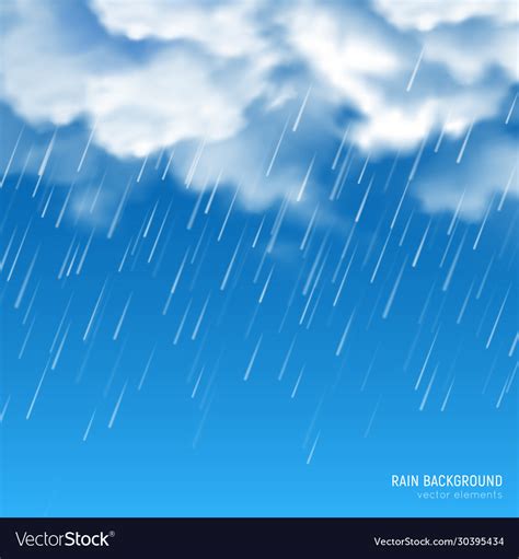 Clouds rain realistic composition Royalty Free Vector Image