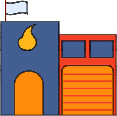 Colorful fire station in flat style. 24370154 Vector Art at Vecteezy