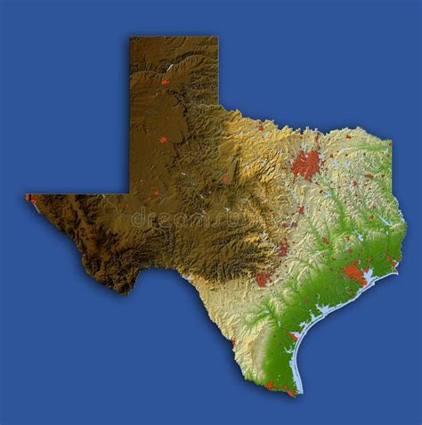 Texas, Mapa De Relevo Imagens de Stock Royalty Free - Imagem: 5574029