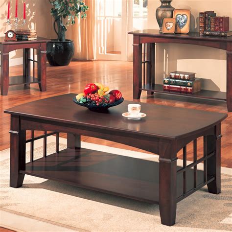 Coaster Abernathy Rectangular Coffee Table with Shelf | Value City Furniture | Cocktail/Coffee ...