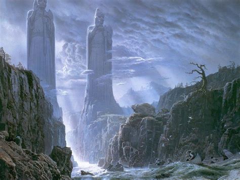 fantasy Art, The Lord Of The Rings, Statue, River, Argonath Wallpapers HD / Desktop and Mobile ...