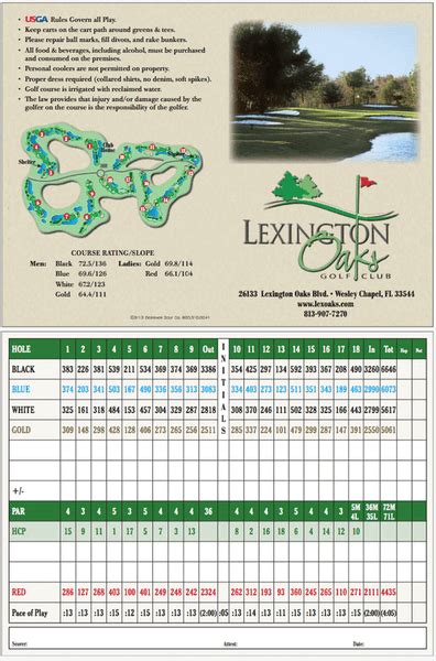 Course Details - Lexington Oaks Golf Club