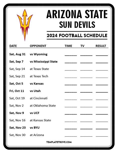 Asu Sun Devils Football Schedule 2024 - Rea Leland