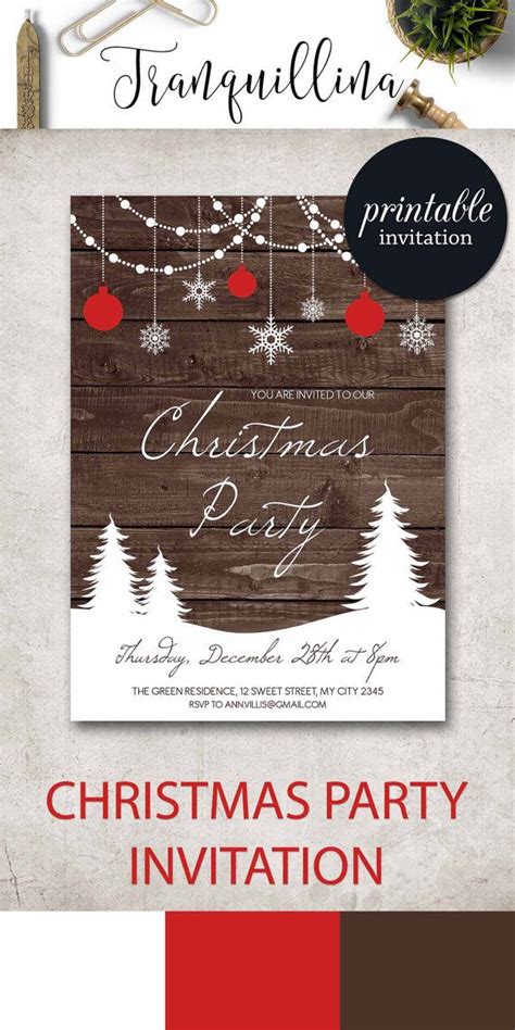 Company Christmas Party Invitations Printable