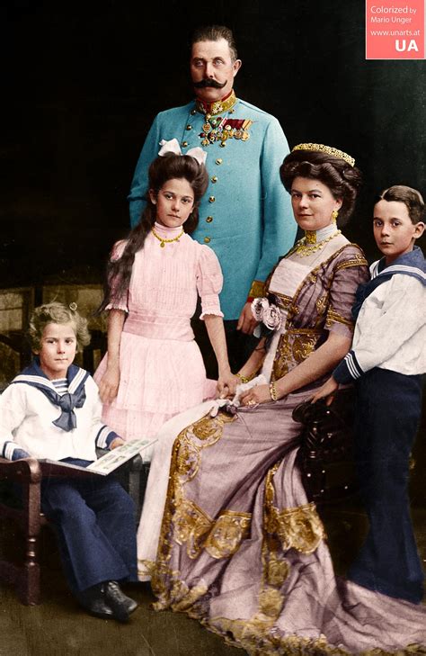 Archduke Franz Ferdinand of Austria, with his Wife and Children. Shortly before his and his wife ...