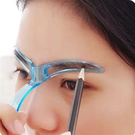 1 PC Blue Eyebrow Stencil Shaping Grooming Eye Brow Guide Model Drawing Eyebrow Template ...