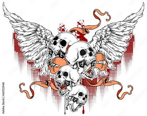 angel skull Stock Vector | Adobe Stock