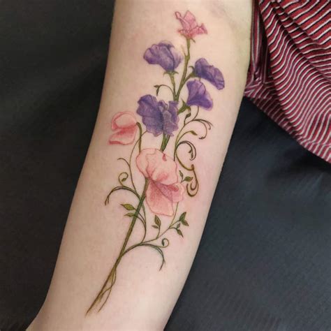 Purple Sweet Pea Flower Tattoo - Home Alqu