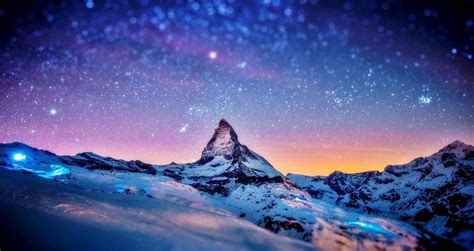 Nuit étoilée sur le Cervin Suisse