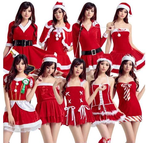 Christmas Party Costumes Bar Adult Female Christmas Santa Claus ...