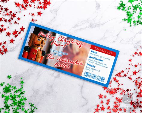 Nutcracker Ballet Ticket Template Printable Tickets | Etsy