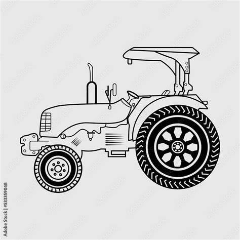 Tractor Outline SVG Cut File, Farm Tractor Svg, Farming Svg, Farm Life Svg, Farm Transportation ...