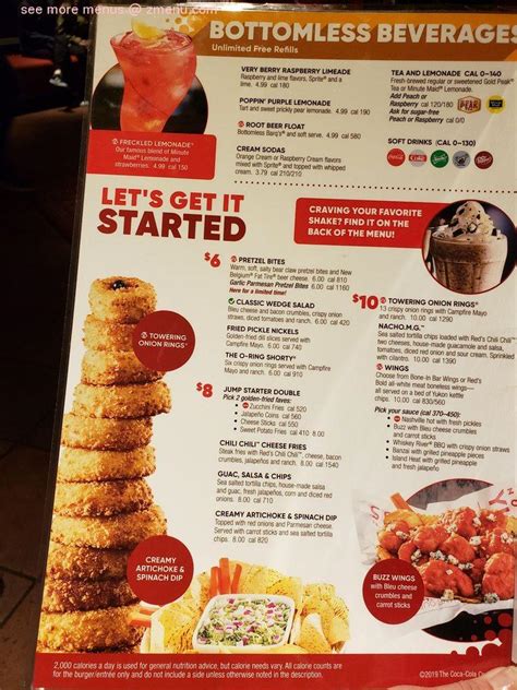 Red Robin Menu Printable