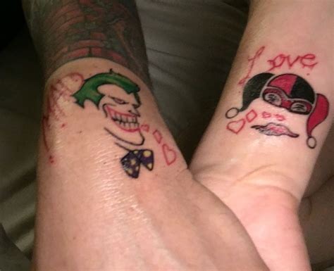 Joker Harley Quinn Mad Love couples tattoo Joker And Harley Tattoo, Harley Tattoos, Joker And ...