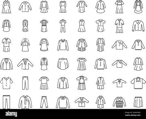 School uniform icons set outline vector. Formal general Stock Vector Image & Art - Alamy