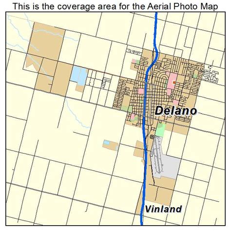 Aerial Photography Map of Delano, CA California