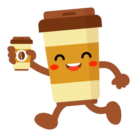 Funny Coffee cup Holding Take away coffee 46028188 PNG