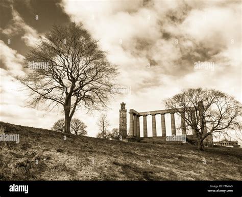 Calton Hill Monuments Stock Photo - Alamy