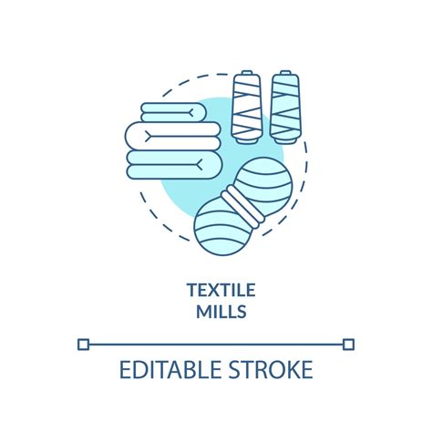 Textile mills turquoise concept icon. Distribution of yarn. Business ...