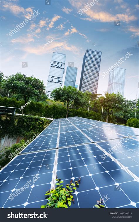 Solar Panels Cityscape Modern City Stock Photo 1032701518 | Shutterstock