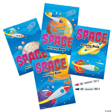 Space Activity Books with Crayons