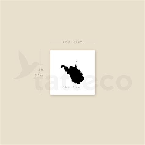 West Virginia Map Temporary Tattoo - Set of 3 – Tatteco