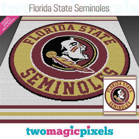 Florida State Seminoles C2C graph, SC graph, cross stitch graph by Two Magic Pixels