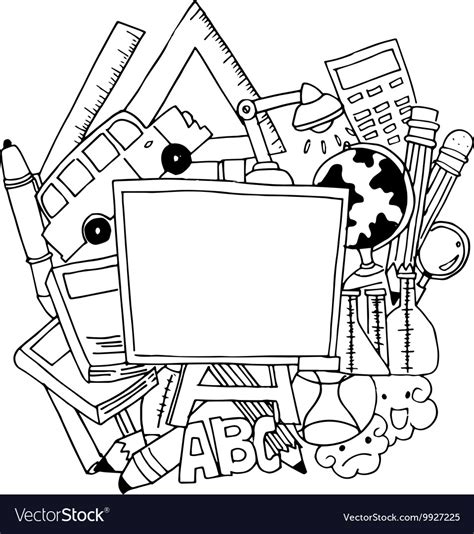 School tools doodle art Royalty Free Vector Image