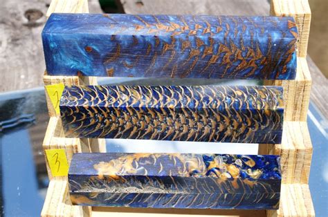 unique pen blanks with pine cone embedded in blue dyed alumilite resin | Wood turning pens, Pen ...