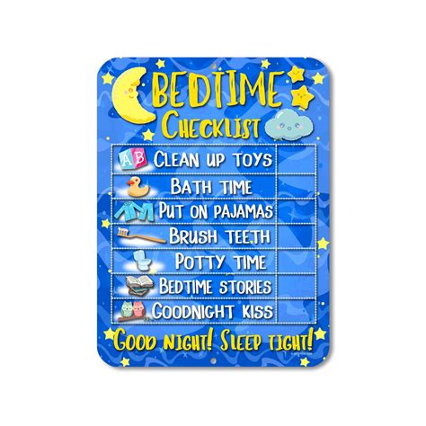 Buy Honey Dew Gifts Daily Bedtime Routine Reward Chart for Kids and Autism - Tin Learning for ...