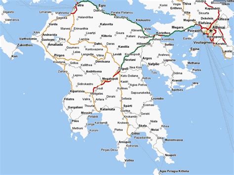 Cycling the Peloponnese, Greece: Map of Pelopponese