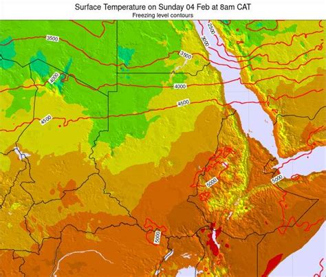 Sudan Surface Temperature on Tuesday 02 Feb at 9am EAT