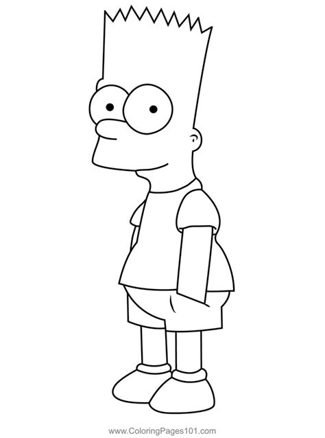 Cute Bart Simpson Coloring Page | Bart simpson art, Simpsons drawings ...