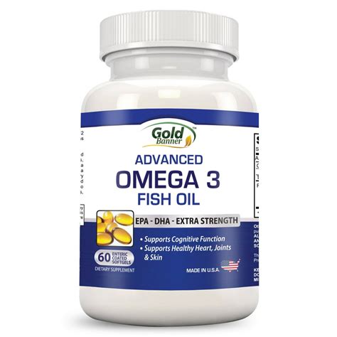 Omega 3 Fish Oil - High Potency - EPA DHA Softgel Capsules - 1-Capsule ...