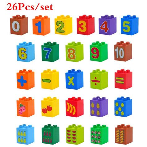 26pcs/lot Big Size Diy Building Blocks Compatible Legoingly Duploed 26 ...