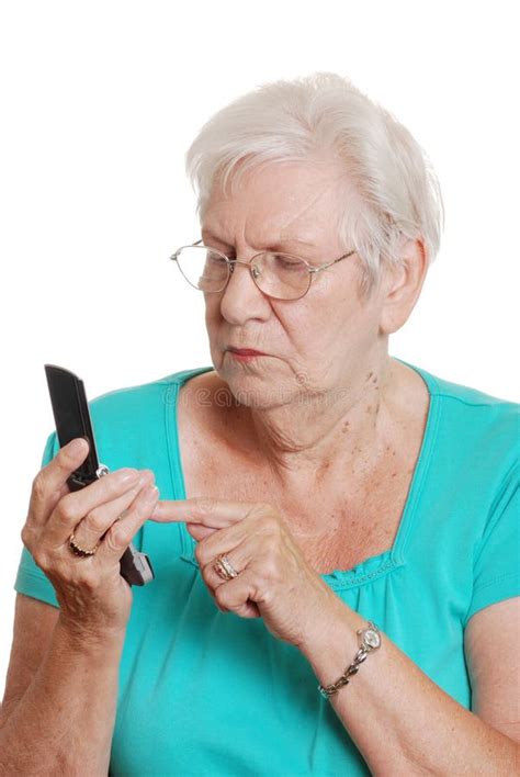 Senior Woman Dialing a Number on Cellphone Stock Image - Image of cheerful, human: 9631061