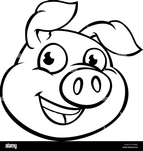 Cute pig cartoon icon vector Black and White Stock Photos & Images - Alamy