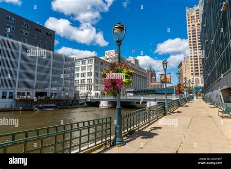 The Milwaukee Riverwalk Stock Photo - Alamy