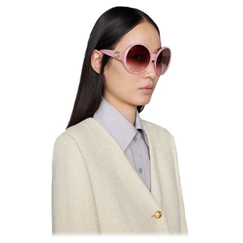 Gucci - Round Frame Sunglasses - Pink - Gucci Eyewear - Avvenice