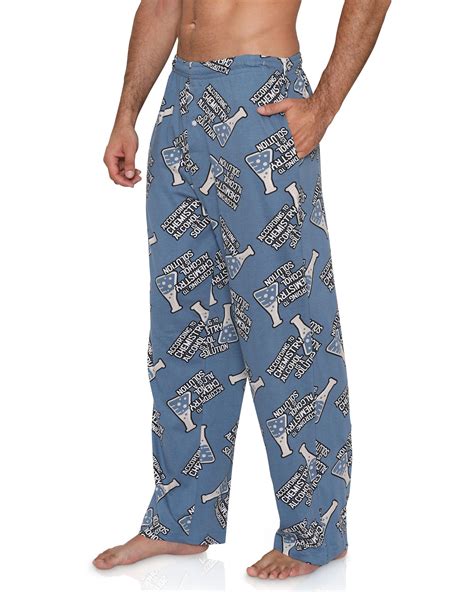 Mens Fun Pants Lounge Pajama Pants Boxers Adult Sleepwear, Alcohol Is A Solution, Size: Large ...