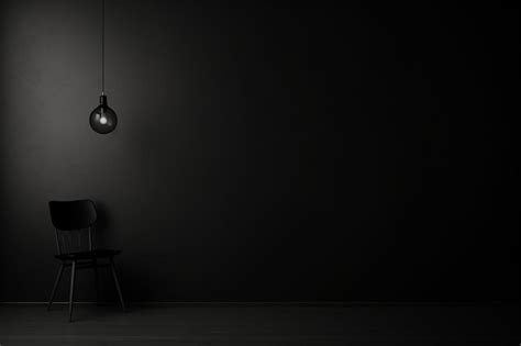 A dark room with a lamp and a lamp on it | Premium AI-generated image