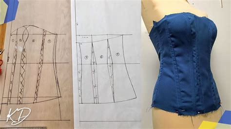 MAKING A CORSET PATTERN - MY FIRST ATTEMPT PART 1 - YouTube