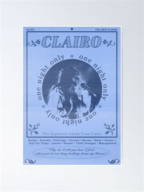 the poster for ciaro's concert is displayed in front of a white wall