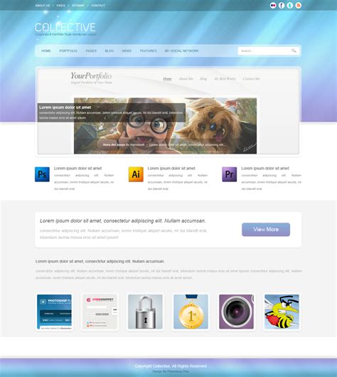 Corporate & Portfolio Style Wordpress Layout - Rigorous Themes